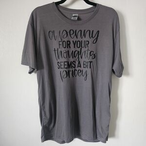 Gildan Gray Tee with Black Text